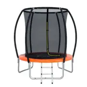 6FT Trampoline for Kids with Ladder Enclosure Safety Net Rebounder Orange C6-OR