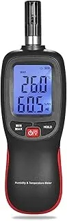 Digital Tempe ure and H dity Meter Thermo-Hygrometer Thermometer Hygrometer Psychrometer Wet Bulb Dew Point Tempe ure Detector with Max/Min/Data Hold Mode Black One Size