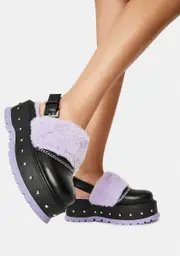 [Koi Footwear] Purple Chibi Faux Fur Sandals