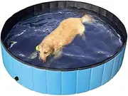 XL Folding Dog Pool, 120cm Portable Pet Pool, Dog Bath Tub, Summer Cooling Grooming, Foldable Pool for Dogs Cats and Pet Puppy Bathing Tub (120cm)