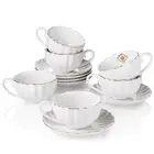 Royal Tea Cups Saucers Gold Trim Gift Box British Coffee Cups Porcelain Tea Set