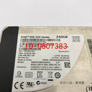 【嚴選】Intel/英特爾 520 240G 筆記本SSD臺式機2.5寸固態硬盤非480G180G【批發】