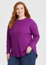 [Virtuelle] Taking Shape Rib Hi-lo Top Size 26 in Vivid Viola - Plus Size Women's Clothing Vivid Viola