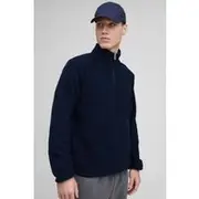 Mens Navy Regular Fit Embroidered Polar Fleece Zip Through Track Jacket