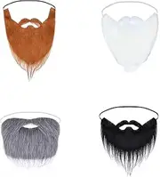 4 PCS Fake Mustache, Fake Beard, Self Adhesive Funny False Costume Whisker for Christmas Halloween Party Adults Children
