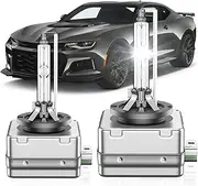 SENROBO Fit for Chevrolet 2014-2017 Chevy Camaro Impala Corvette SS D3S HID Xenon Headlight Bulbs, 350% Brightness, High Low Beam Light Bulb, 6000K Cool White, Plug and Play, Pack of 2