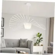 Boho Chandeliers, D39 White Creative Coastal Hat Shape Pendant Light, Stretch