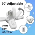28W For Home Foldable Cold white LED Bulb E27 Mini Warehouse 220V 110V Fan Shape