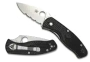 Spyderco Knives Persistence Liner Lock Black C136PSBK Serrated Steel Black FRN
