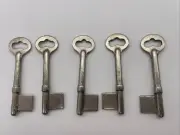 Lot Of 5 VINTAGE New & Uncut SKELETON KEY BLANKS Unused NOS All Same Size