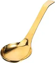 ABOOFAN Brass Soup Spoon Heat Resistant Long Handle Serving Spoon for Soup Porridge Rice Ergonomic Design for for Home Restaurant Catering Use