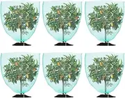 uxcell 6-Pack Garden Plant Netting, 2.3 x 3.3 Feet Fruit Trees Bird Netting W Drawstring for Protect Plant Flower from Bird Eating Blueberry Bush Netting Cover [Green]