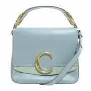 Chloe C Leather 2Way Shoulder Bag Mini Handbag Made In Italy Gold Hardware Light