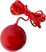 Spocco™ Synthetic Ball with Rope, Full Size | Cricket Knocking Cum Hanging Ball- Red