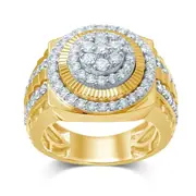 Men's Fancy Ring with 1.50ct of Diamonds in 9kt Yellow Gold