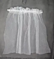 Dolls house curtains WHITE NET - 6+" LONG ON POLE 1:12TH SCALE