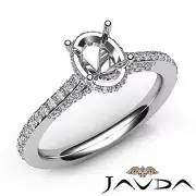 Oval Cut Diamond Lustful Engagement Pave Setting Platinum Semi Mount Ring 0.65Ct