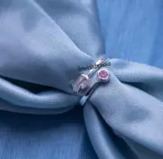 Light Pink Sapphire Simulated Women's Rose Style Adjustable Toe Ring 925 Silver