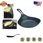 Versatile 8.1" Black Cast Iron Frying Pan, Induction Compatible - Hand Wash Only