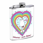 Unicorn Love Em6 Flask 8oz Stainless Steel Hip Drinking Whiskey