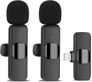 2 Pack Wireless Microphone Fit for iPhone iPad Black NEW