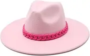 [Hcclijo] Vintage Colorful Winter Fedora Hats Casual Men Women Felt Hat Panama Trilby Formal Party Cap