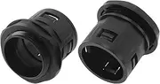 X AUTOHAUX M48x2 Cable Glands 42.5mm / 1.67" Bellows Quick Connector Straight PA6 Nylon Black 2 Pcs