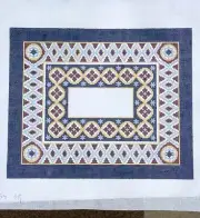 Susan Roberts Hand painted Needlepoint Canvas Navy tallis bag traditional design