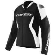 Racing 5 Ladies Black White Leather Motorcycle Jacket