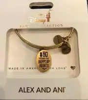 Haunted Mansion 50th Anniversary Disney Parks ALEX & ANI Bracelet Gold Tone NEW