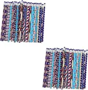 Parliky 2sets Long Wooden Sketching Pencils Non Sharpening Pencils for Art and Writing Bulk 48pcs*2