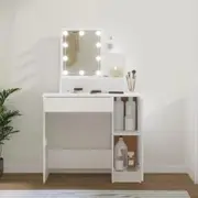 Dressing Table with LED White 86.5x35x136 cm