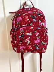 VERA BRADLEY ESSENTIAL COMPACT BACKPACK Holiday Hounds*gift idea
