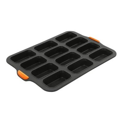 12 Cup Mini Loaf Pan Silicone 35.5 x 24.5cm Bakemaster Mini Bread Loaves Cakes