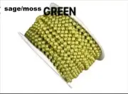 Pearl Plastic Beads on a String 4MM Faux Craft ROLL 24 yds (sage / moss)