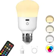Rechargeable Light Bulb, with Remote Control, 50W Equivalent, Battery Operated L