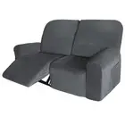 Velvet 6 Pieces Recliner Loveseat Cover, 2 Seaters Lazy Boy Reclining Furnitu...