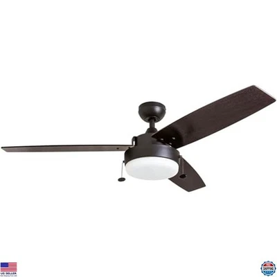 52" Contemporary Indoor LED Ceiling Fan with Light, Dual Mount, Reversible