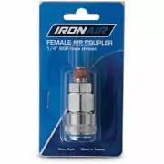 Ironair NITTO STYLE FEMALE AIR COUPLER 1/4" BSP Male Thread, Nickel Plated