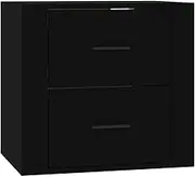 Wall-Mounted Bedside Cabinet Black 50x36x47 cm - Engineered Wood Storage Cabinet for Small Spaces, Space-Saving & Durable Bedroom Furniture with Easy Installation
