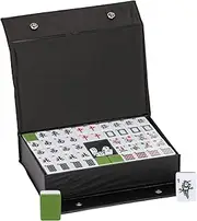 mosegor 3 x 2.25 cm Chinese Majong Set, Solid Structure Easy to Read Mah Jongg Game, 144 Pieces Medium Mahjong Tile Set, Complete Majong Playsets for Travel Party Family Game