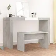 Dressing Stool Concrete Grey Engineered Wood 70x35x45 cm - Sturdy, Stylish Design with Versatile Use for Living Room, Bedroom, or Cloakroom