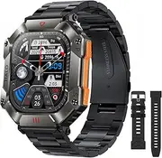 Watch Heart e Fitn Activi Sport Watches Long Standby Time Multifunctional Health ing Reminder Black Steel Strap