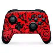 Nintendo Switch Pro Controller Skin Decal Vinyl Wrap - Red Gears Cogs