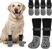 Advanced Non-Slip Hardwood Floor Dog Socks-Super Thick Grip, with Anti-Slip Claws to Prevent Dogs from Licking Their Claws, Suitable for Advanced Dogs to wear on Hardwood Floors (Leopard 2 Pairs XS)