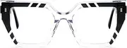 Zeelool Classic Square Eyeglasses Frame with Non-prescription Clear Lens for Women ZJGA150591