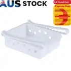 Drawer Refrigerator Storage Box Rack Holder Slide Fridge Organizer(White)