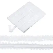 1-Pack Elastic Sequins Trim, 16 Yards 0.8 Inch 2 Row for Crafts [White]