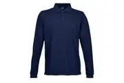 Tee Jays Mens Luxury Stretch Long Sleeve Polo Shirt (Navy Blue) - UTBC3306