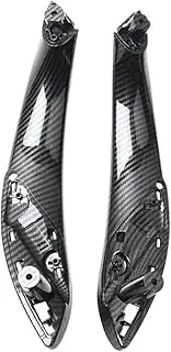 Carbon Fiber Interior Door Handle Inside Panel with Outer Cover Compatible with BMW 3 GT 4 Series F30 F80 F31 F32 F33 F34 F35 F36 Inner Door Handle(Front 2PCS Set)